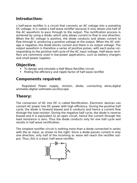 Image result for Half-Wave Rectifier Introduction Page