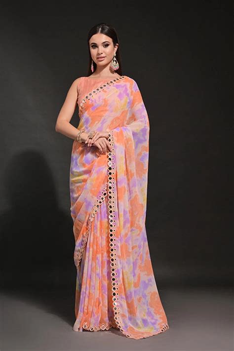 Heavy Georgette Fanta Saree with Designer Look - shubhkalastore.com