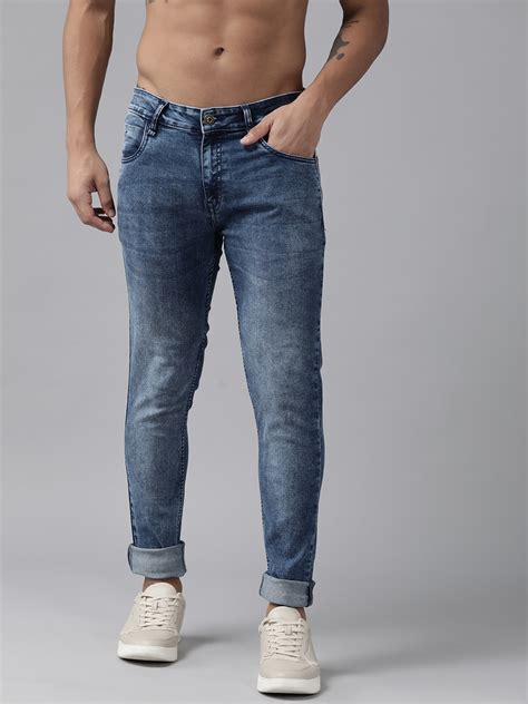 The Roadster Lifestyle Co. Men Slim Tapered Fit Light Fade Stretchable ...