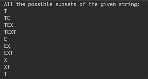 How to Find All Possible Substrings of a String Java 的图像结果