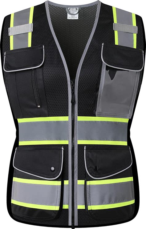 HATAUNKI High Visibility Reflection Peacock Mesh Safety Vests with 9 ...