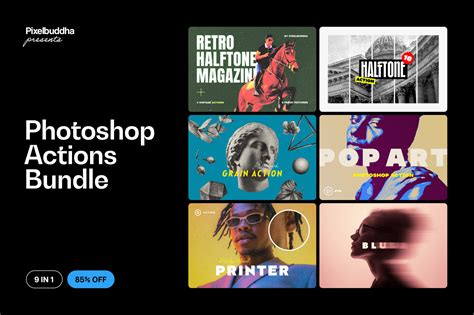 Photoshop Actions Bundle on Yellow Images Creative Store - 137658