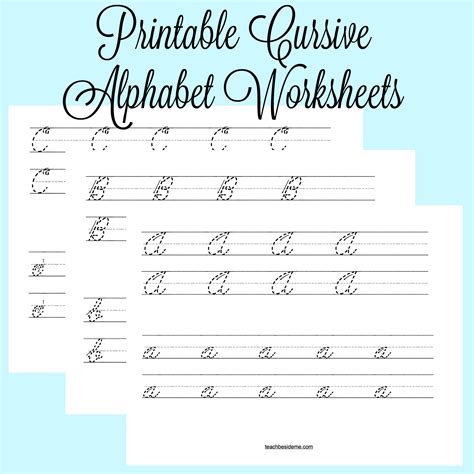 Cursive Uppercase Alphabet Worksheet | AlphabetWorksheetsFree.com