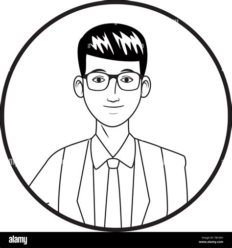 businessman avatar cartoon character profile picture black and white ...