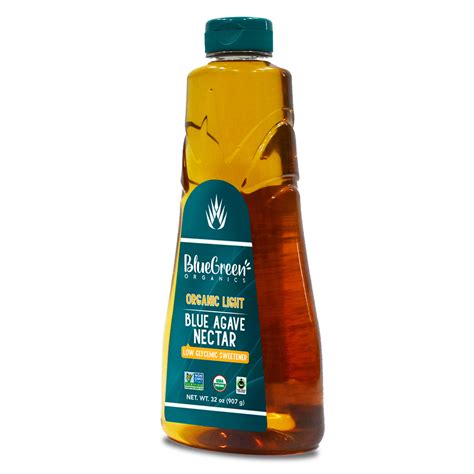 Organic Light Blue Agave Nectar 6-Pack (32 oz each bottle) - Blue Green