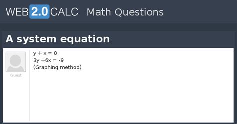 View question - A system equation
