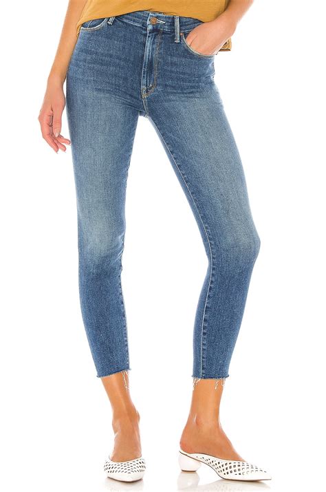 MOTHER High Waisted Looker Ankle Fray in Big Sky | REVOLVE