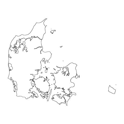 Denmark blank outline map 53428326 Vector Art at Vecteezy
