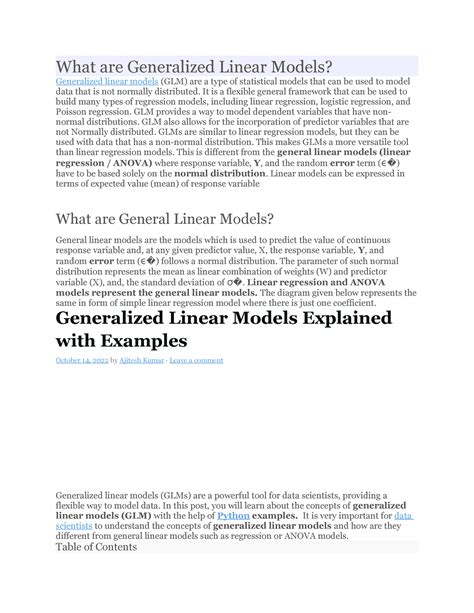 Glm - What are Generalized Linear Models? Generalized linear models ...