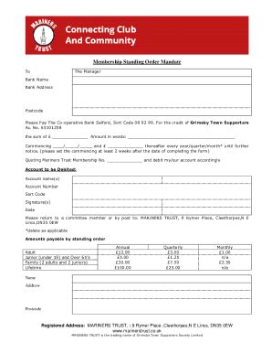 Fillable Online Standing Order Mandate - LandlordZONEStanding OrderBank ...