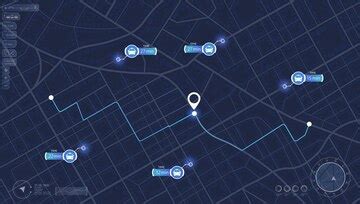 Detailed city street map with various points of interest gps tracking ...