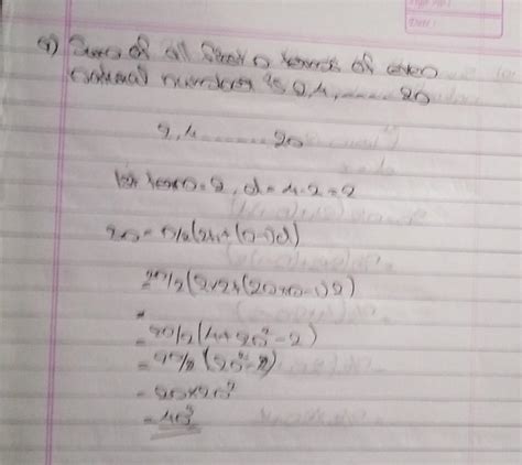 1. Sum of all first n terms of even natural number is 2,4........2n ...