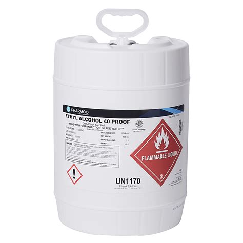 Ethanol 40 Proof WFI 5 Gal Pail