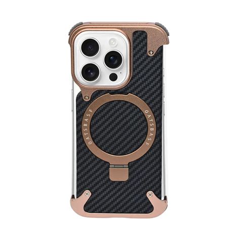 OATSBASF Carbon Fiber Metal Kickstand Frameless Magsafe Case for iPhon ...