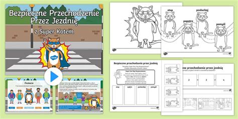 Przechodzenie przez jezdnię | Zestaw z Super-Kotem - Twinkl