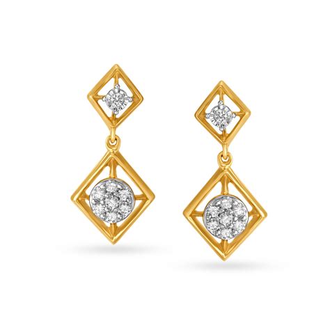 Cutesy Diamond Shape Drop Earrings for Kids