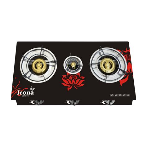Auto Glass Gas Stove Three Burner – Icona London
