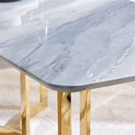 Buy Vogue NXT Faux Marble Top 6-Seater Dining Set with Chairs - Grey ...