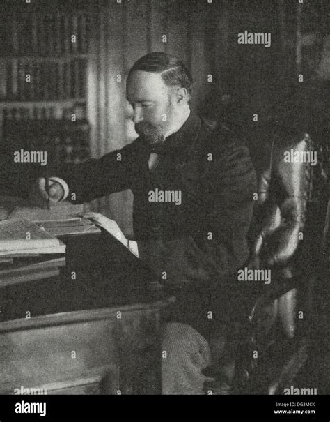 USA Vice President Charles W Fairbanks at his desk, 1907 Stock Photo ...