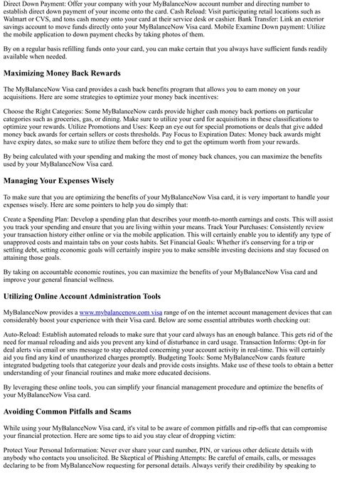 PPT - Optimizing the Advantages of Your MyBalanceNow Visa: A ...