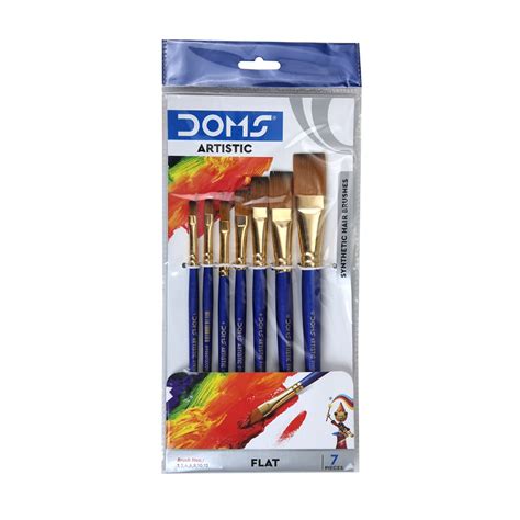 DOMS Synthetic Paint Brush Set (Flat, Pack of 7 x 1 Set) : Amazon.in ...