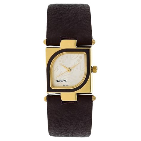 Buy Online Sonata Quartz Analog Silver Dial Leather Strap Watch for ...