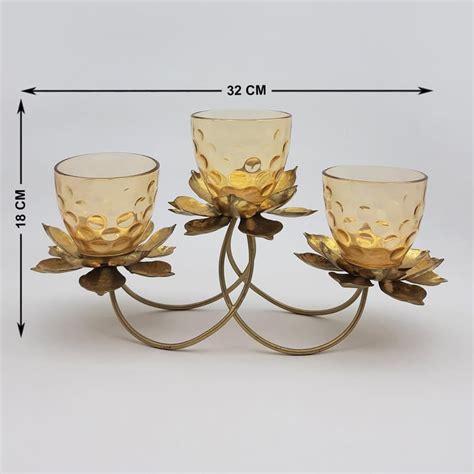 Buy Corsica Glass Lotus Candle Holder from Corsica by Home Centre at ...