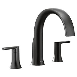 Moen TS983BL Doux Two-Handle Roman Tub Faucet, Valve Required, Matte ...
