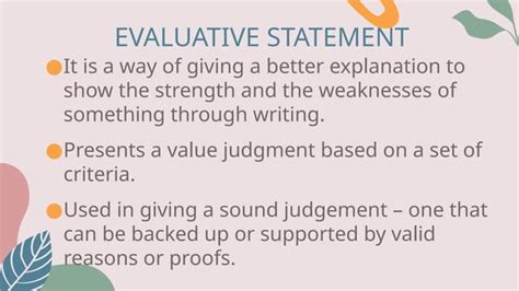 Image result for Evaluating Statement Examples