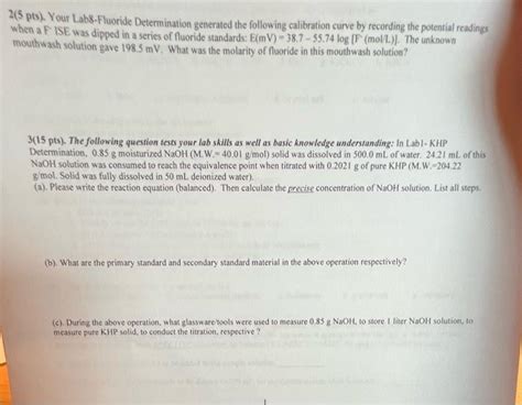 Image result for Flouride Determination Potentiometry Data Making Lab Report