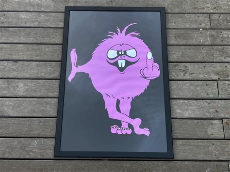 70s middle finger monster poster purple | CEREAL（シリアル）