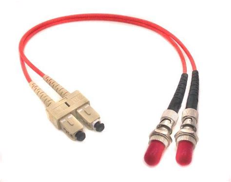 1ft Fiber Optic Adapter Cable SC (Male) to ST (Female) Multimode 62.5 ...
