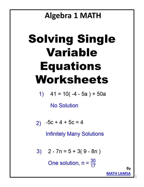 Image result for How to Solve One Variable Equations
