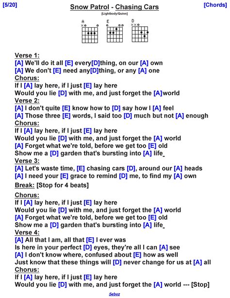 Snow Patrol - Chasing Cars Guitar Chords