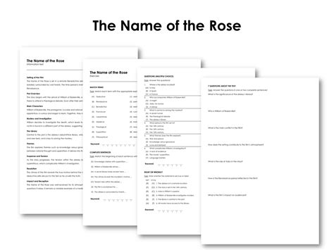 The Movie "The Name of the Rose" | Made By Teachers
