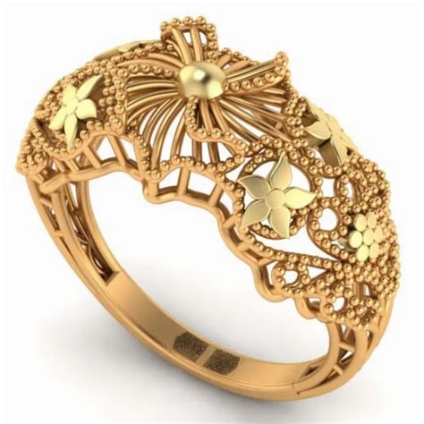 Stunning 3D Print Ready 62 Womens Stone Rings