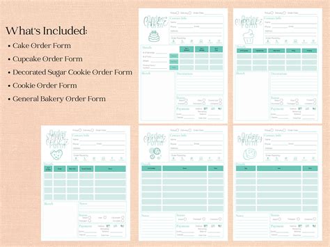 Bakery Order Form 的图像结果