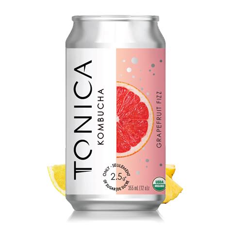 Tonica Kombucha - Low Sugar Can - Grapefruit Fizz (12x355ml) – Pantree
