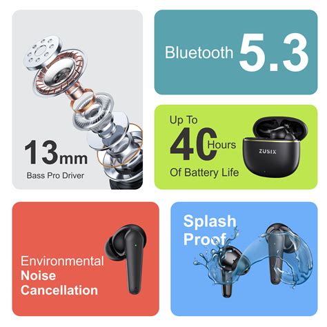 Zusix EchoPods 460 with 40 Hours Music Time True Wireless Bluetooth
