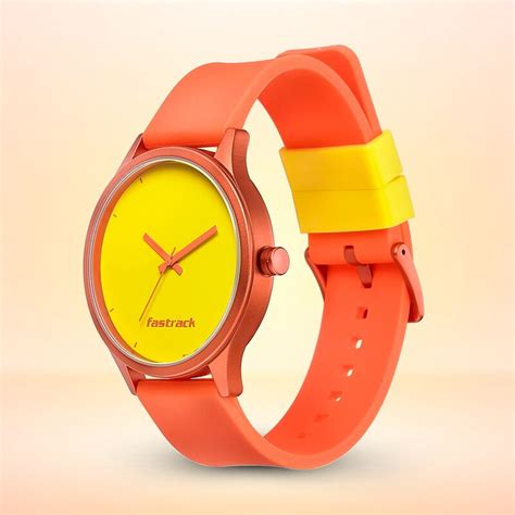 Fastrack Topicals Quartz Analog Yellow Dial Silicone Strap Unisex Watch