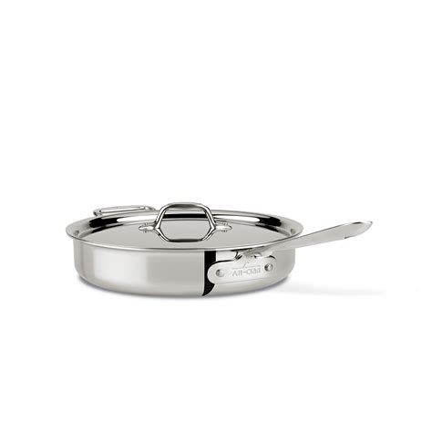 All-Clad D3 3-Ply Stainless Steel Sauté Pan with Lid 3 Quart Induction ...