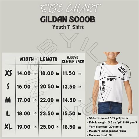 Youth Shirt Size Chart