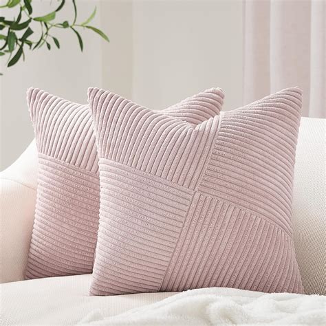 Amazon.com: Topfinel Set of 2 Light Pink Decorative Throw Pillow Covers ...
