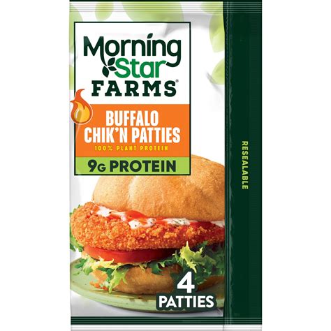 MorningStar Farms Buffalo Meatless Chicken Patties, Vegan Plant Based ...