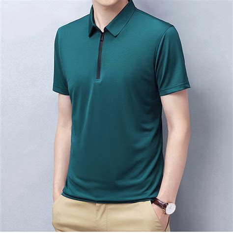 Alex Short Sleeve Zip-Up Polo // Green (XL) - Celino Short Sleeve Polos ...