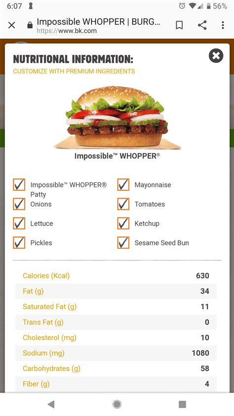 I wanted to try the new impossible whopper but it's 630 calories! : r ...