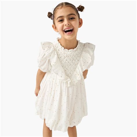 Buy Juniors All-Over Floral Print Balloon Dress with Puff Sleeves and ...
