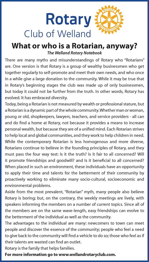 What is, or who is, a Rotarian? | Rotary Club of Welland