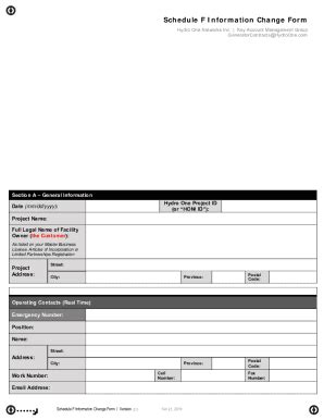 Fillable Online Schedule F Information Change Form Fax Email Print ...