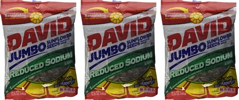 Amazon.com : DAVID Reduced Sodium Jumbo Sunflower Seeds, 16 oz. (Pack ...